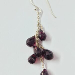 garnate earring silver 92.5
