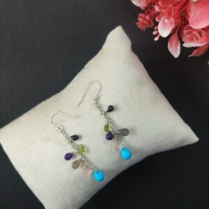 multistone 1 silver earring