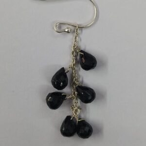 black onyx silver earring